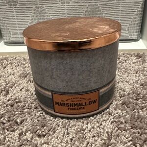 Marshmallow Fireside Three Wick Candle with Copper Lid